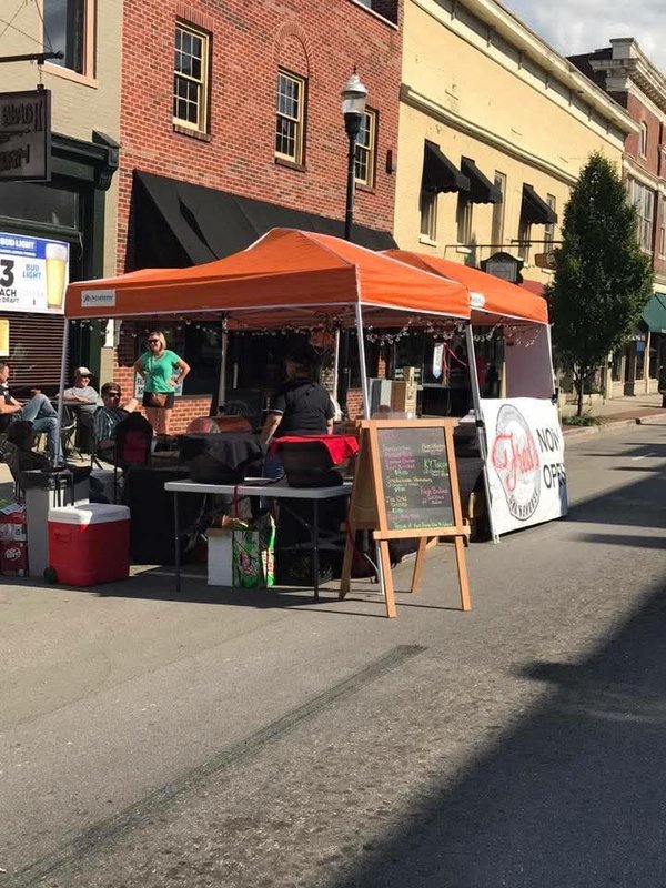 Vendor tent at street festival